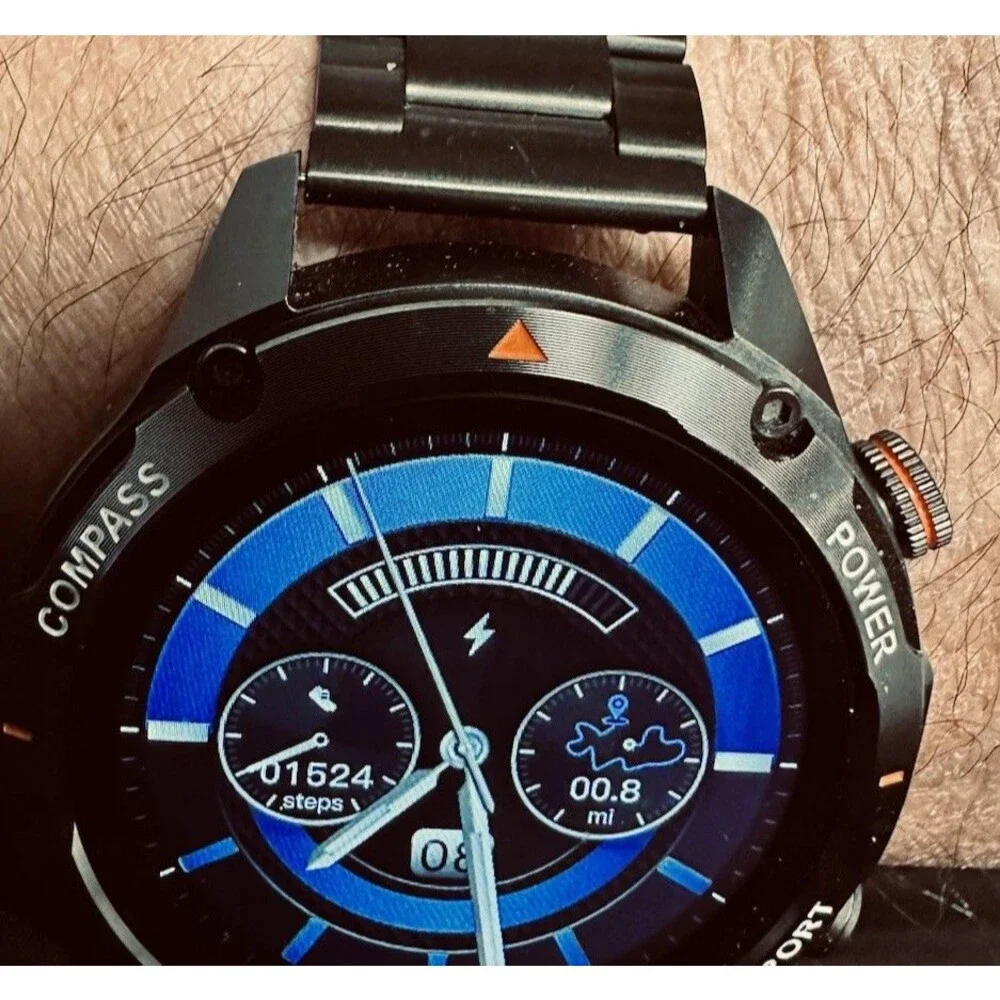 Large Smart Watch for Men Fitness Tracker: Bluetooth Waterproof 1.98 inch Black